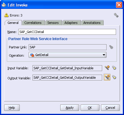 Edit Invoke dialog box