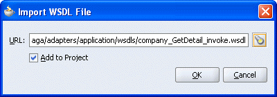 Import WSDL File dialog box
