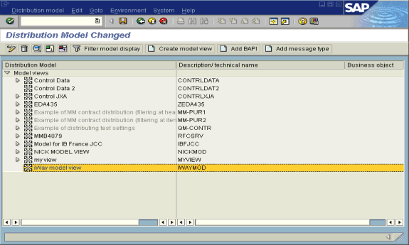 Distribution Model Changed window