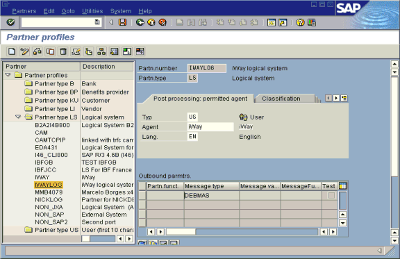 Partner profiles summary window
