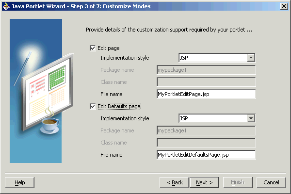 Shows Customize Modes page.
