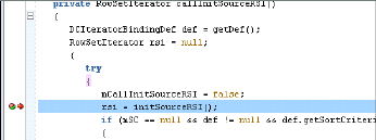 This image shows a breakpoint on initSourceRSI()