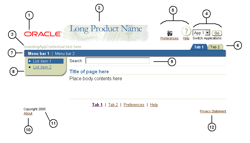 Page layout. See Table 4-3 for descriptions.