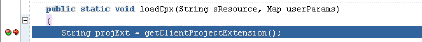 screenshot of a breakpoint on getClientProjectExtension()
