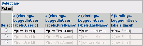 Sample databound UI component