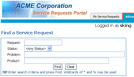 The results table does not display in the SRSearch page
