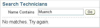 alternative display if search produces empty collection