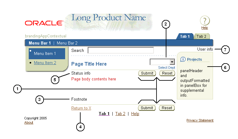 Page layout. See Table 4-4 for descriptions.