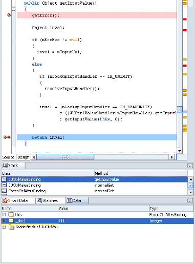 A breakpoint on the return on getInputValue()