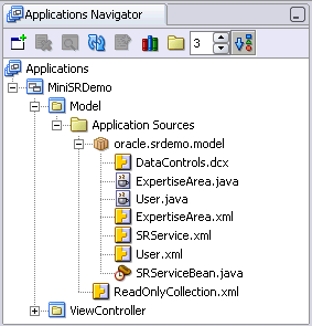 service classes, data control metadata in model project