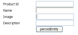 Create product form to enter ID, name, image and description