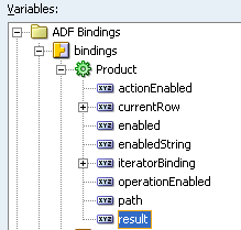 Result attribute under the Product action