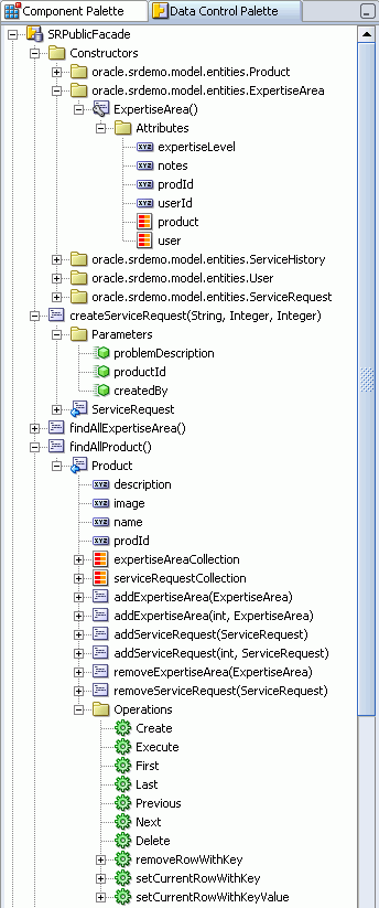 Sample Data Control Palette