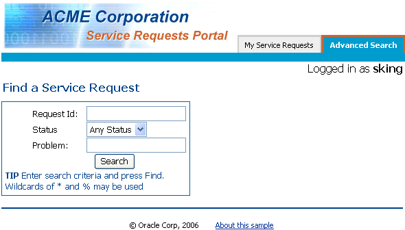 The results table does not display in the SRSearch page