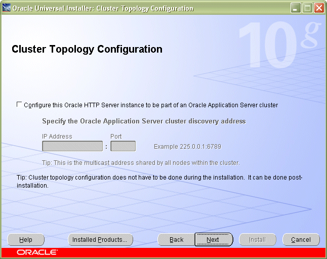 Cluster Topology Configuration for Web Server