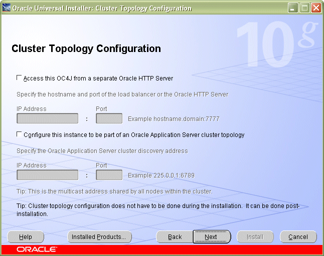 Cluster Topology Config for the SOA Suite install