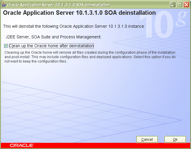 Deinstallation Screen