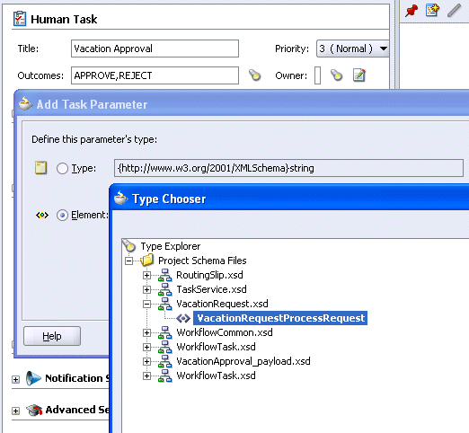 The Human Task window