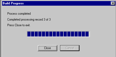 Build Progress dialog box Build Progress dialog box