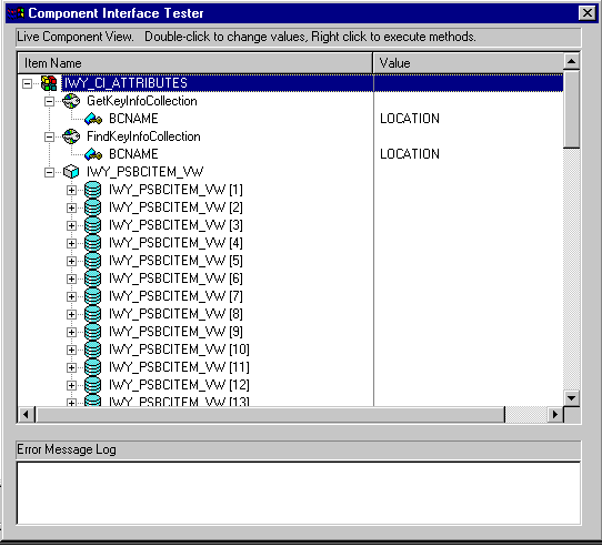 Component Interface Tester data Component Interface Tester data