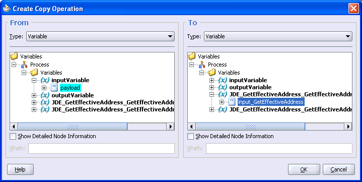 Create Copy Operation dialog box Create Copy Operation dialog box