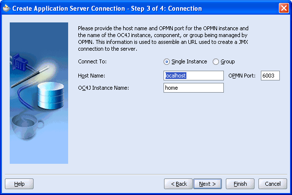 Specify connection information Specify connection information