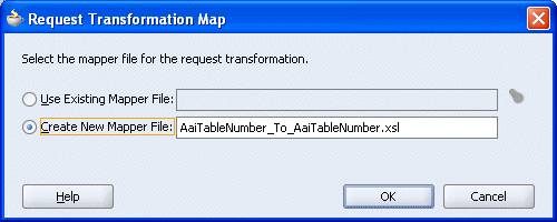 Request Transformation Map dialog box Request Transformation Map dialog box