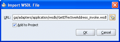Import WSDL File dialog box Import WSDL File dialog box