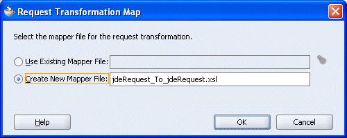 Request Transformation Map dialog box Request Transformation Map dialog box
