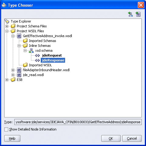 Type Chooser window Type Chooser window