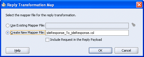Reply Transformation Map dialog box Reply Transformation Map dialog box