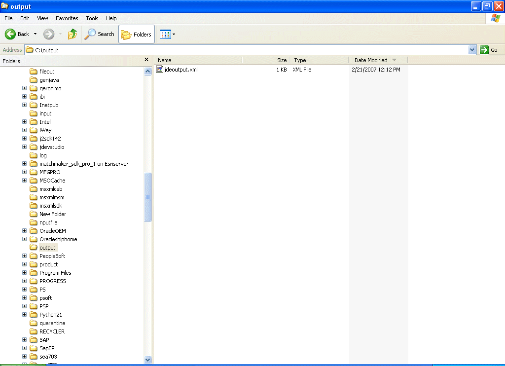 Output location Output location