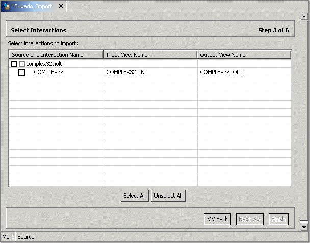 The Select Interaction window with an interaction displayed. The Select Interaction window with an interaction displayed.