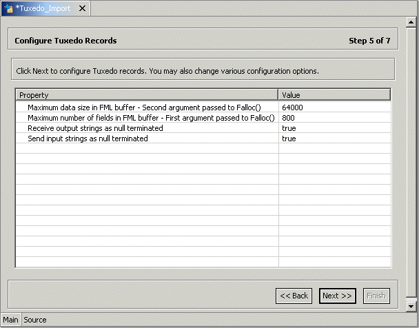 Tuxedo records configuration parameters. Tuxedo records configuration parameters.