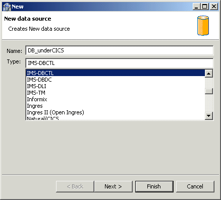 Adding an IMS/DB data source