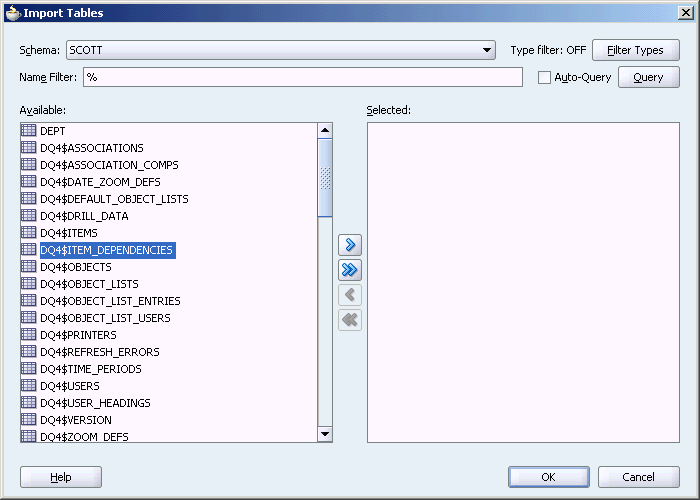 import tables