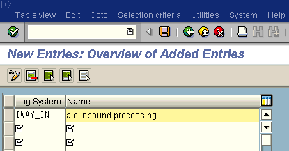 New entries window