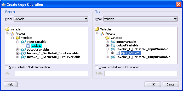 Create Copy Operation window