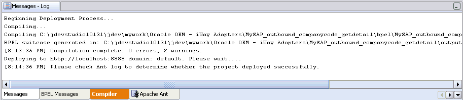 JDeveloper Messages log