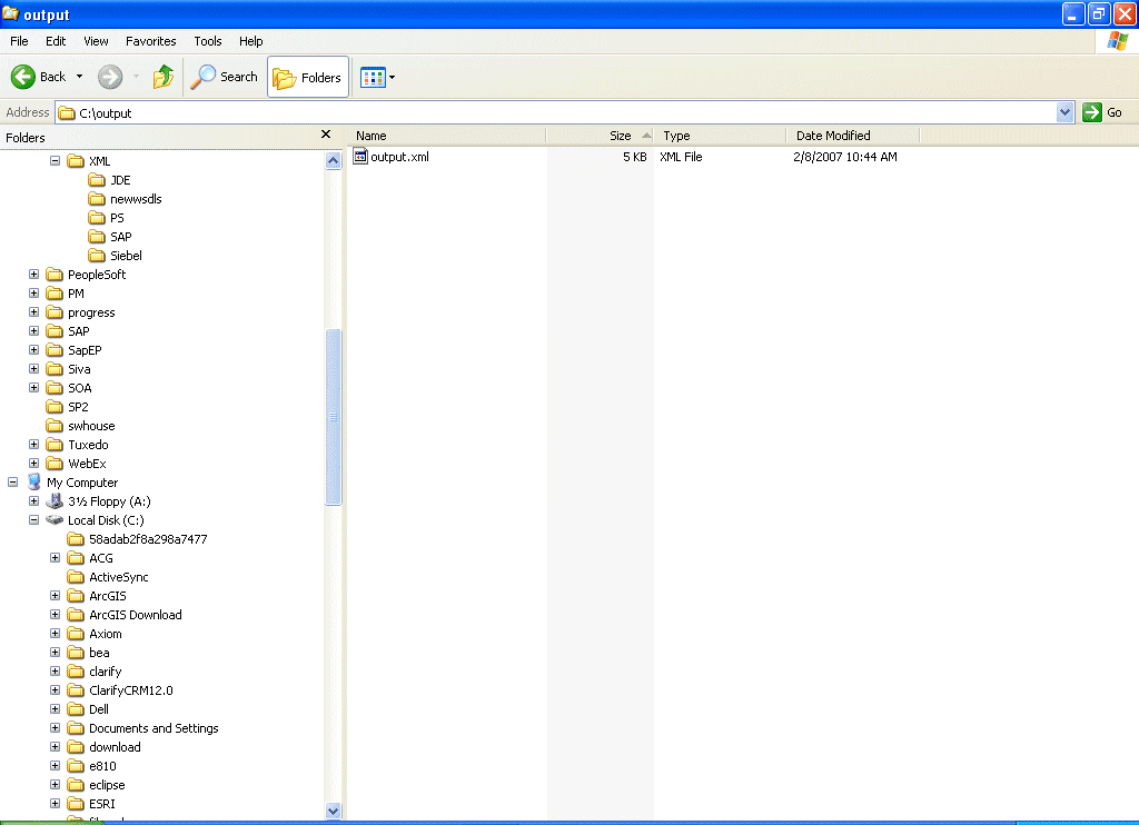 Output folder