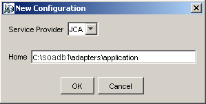 select new JCA configuration select new JCA configuration