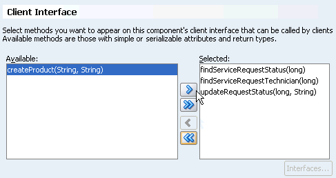Image of Client Interface dialog