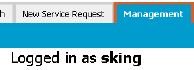 This image shows Management tab in the main menu.