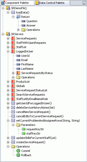 Sample Data Control Palette