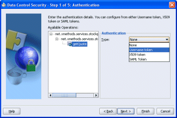Image of page 1 of the Data Control Security wizard