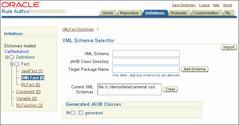 Rule Author Definitions XML Schema Selector Rule Author Definitions XML Schema Selector
