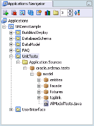 This image shows SRDemo Unit tests in JDeveloper.