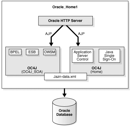 J2EE Server, Web Server, and the SOA Suite