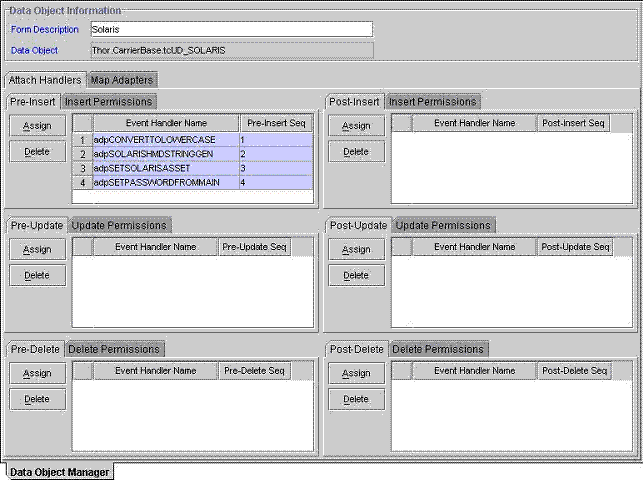 Data Object Manager Form