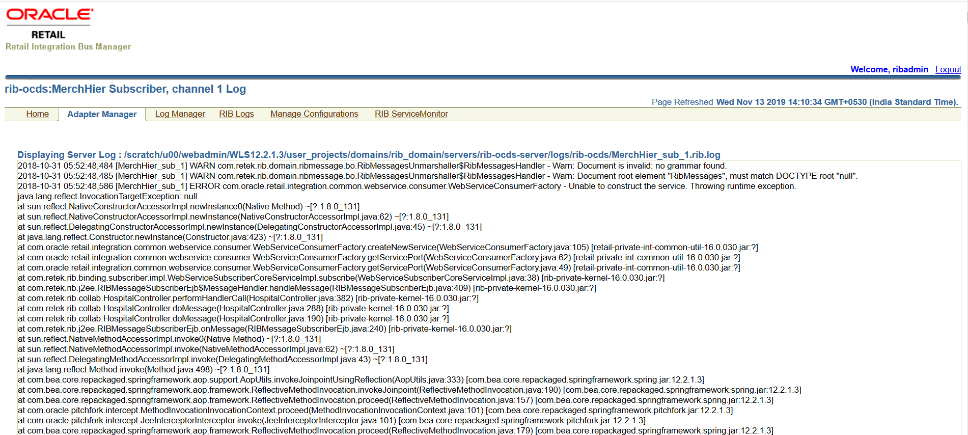 JMS Hospital Retry Log